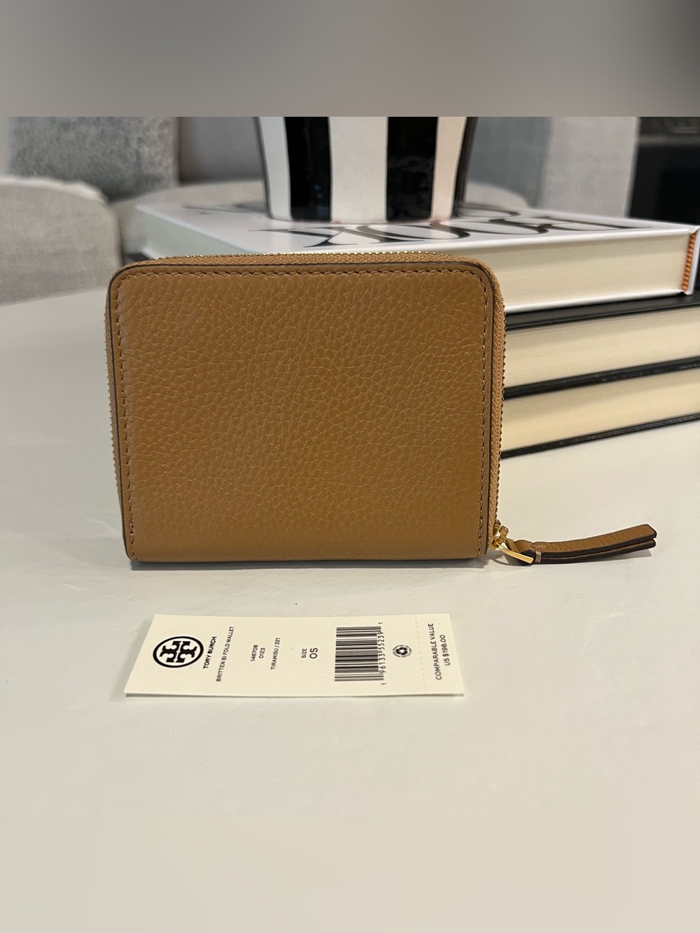 Tory Burch Britten Medium Bifold Wallet In Tiramisu - Picture 2 of 7